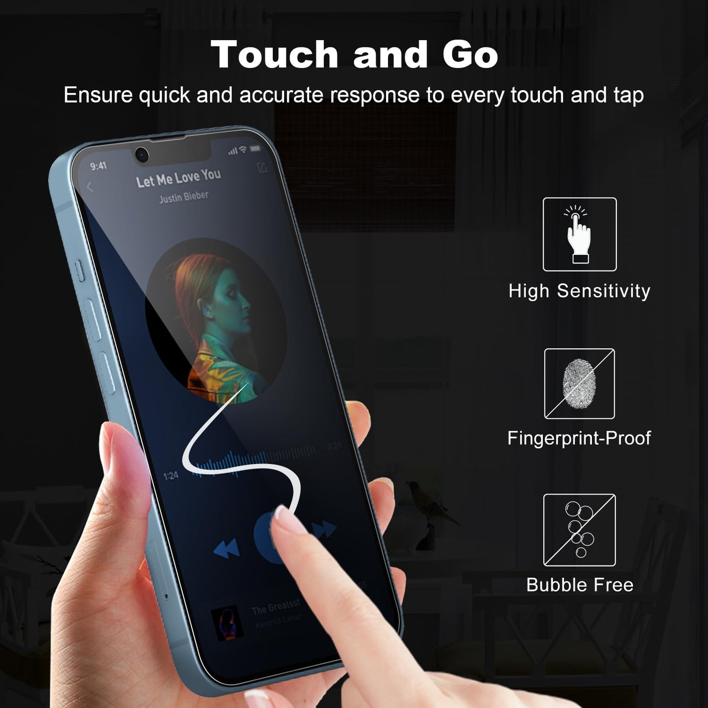 Tentoki Flash Fit Classic Privacy Glass for iPhone 13 / 13 Pro / 14 - 2 Pack