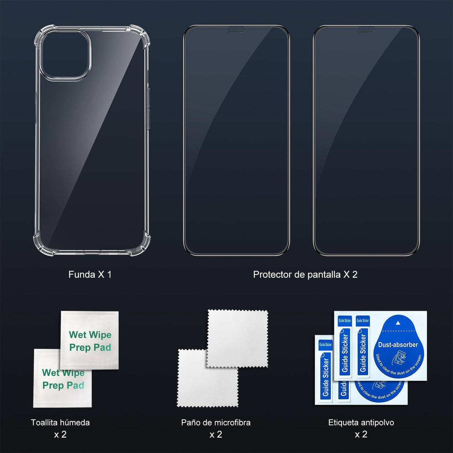 Tentoki Crystal Clear Protection Kit for iPhone 11 Pro Max - Case + 2 HD Glass