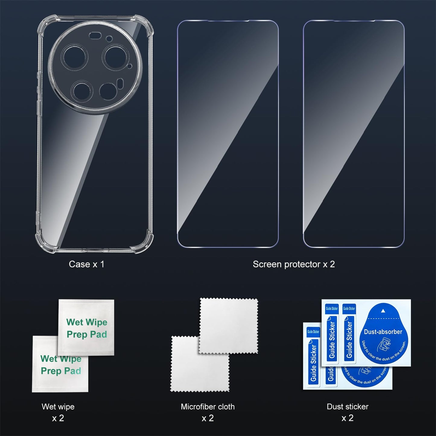 Tentoki Crystal Clear Protection Kit for Xiaomi 17 Ultra - Case + 2 HD Glass