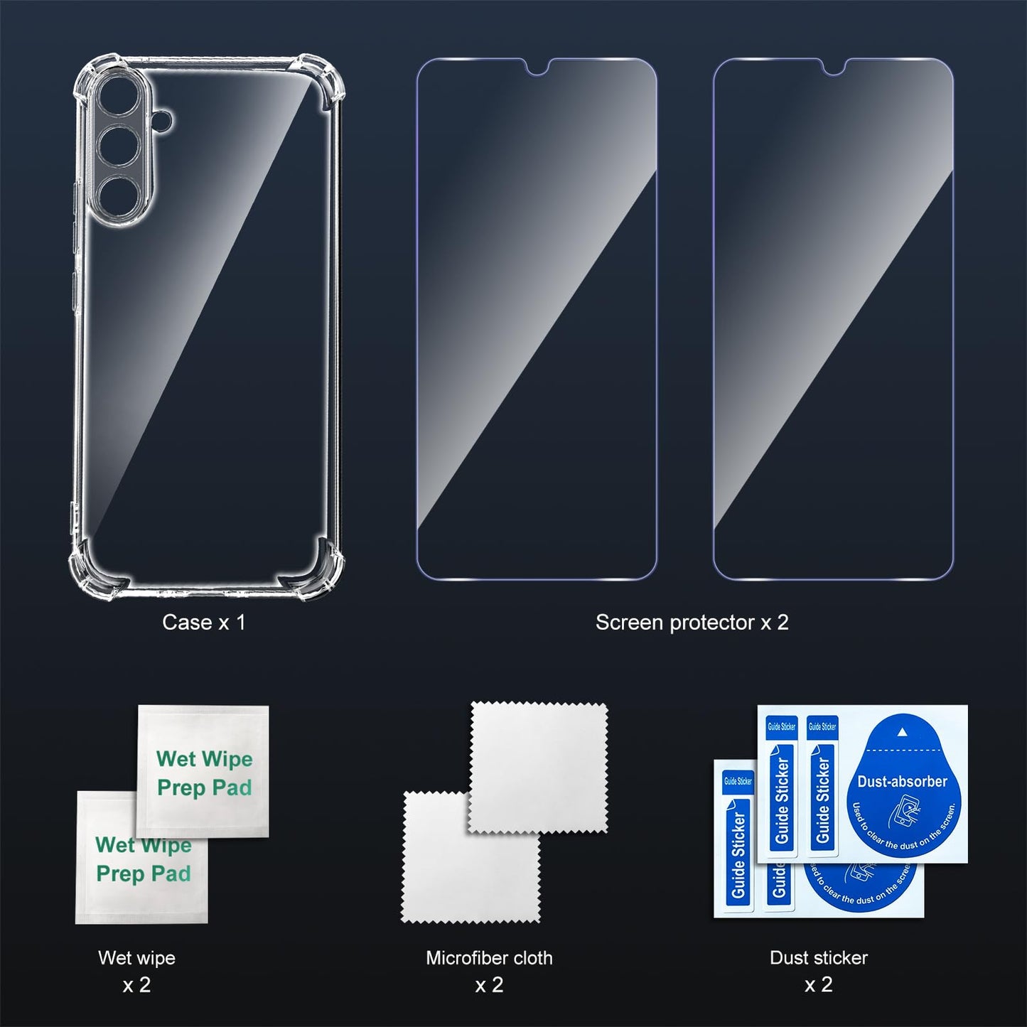 Tentoki Crystal Clear Protection Kit for Samsung Galaxy A16 5G - Case + 2 HD Glass