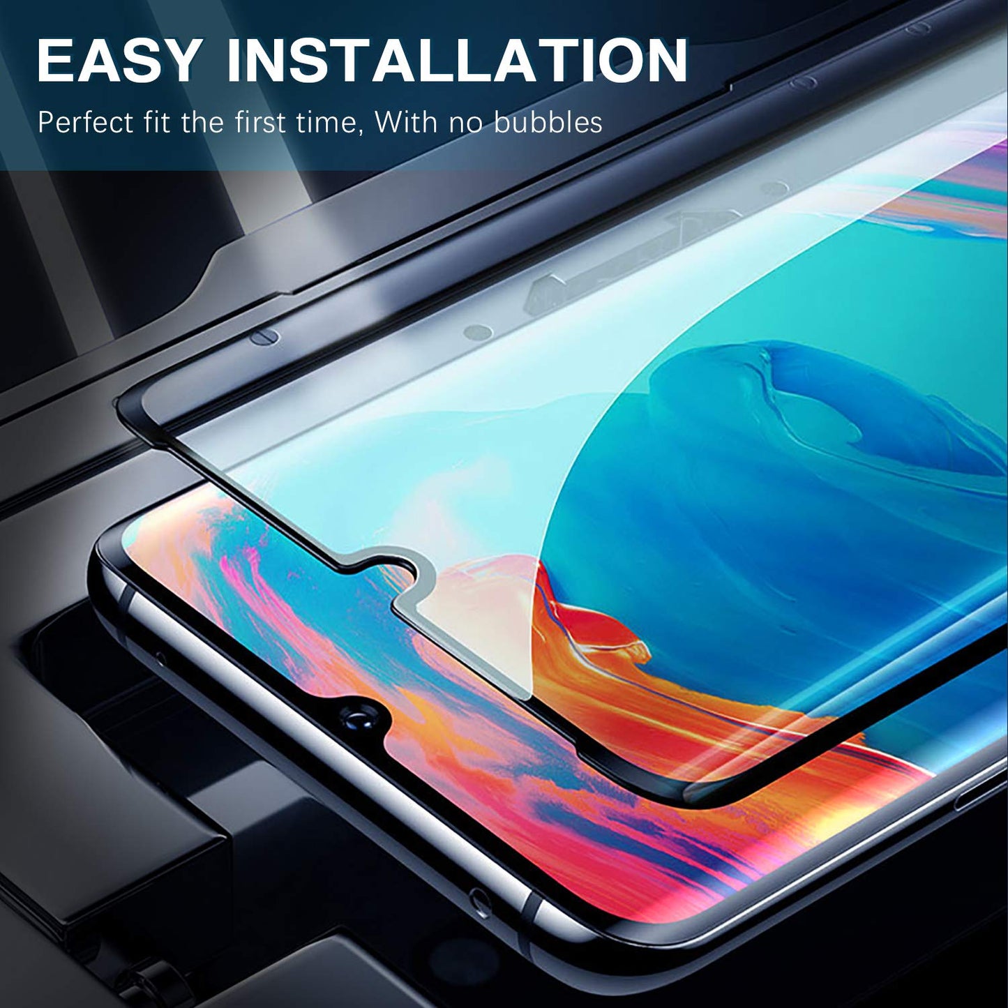 Tentoki Curved Glass Screen Protector for Huawei P30 Pro - 2 Pack