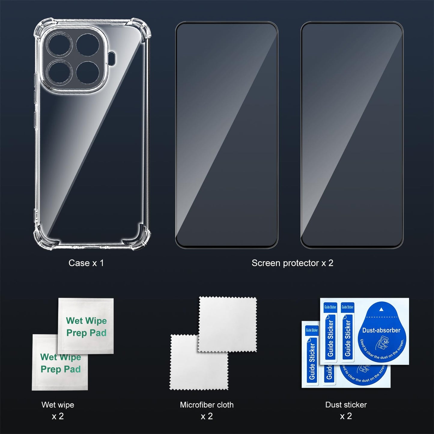 Tentoki Crystal Clear Protection Kit for Xiaomi 15T Pro - Case + 2 HD Glass