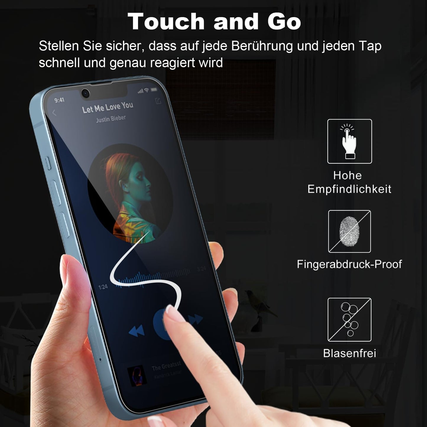 Tentoki Flash Fit Classic Privacy Glass for iPhone 13 Pro Max / iPhone 14 Plus - 2 Pack