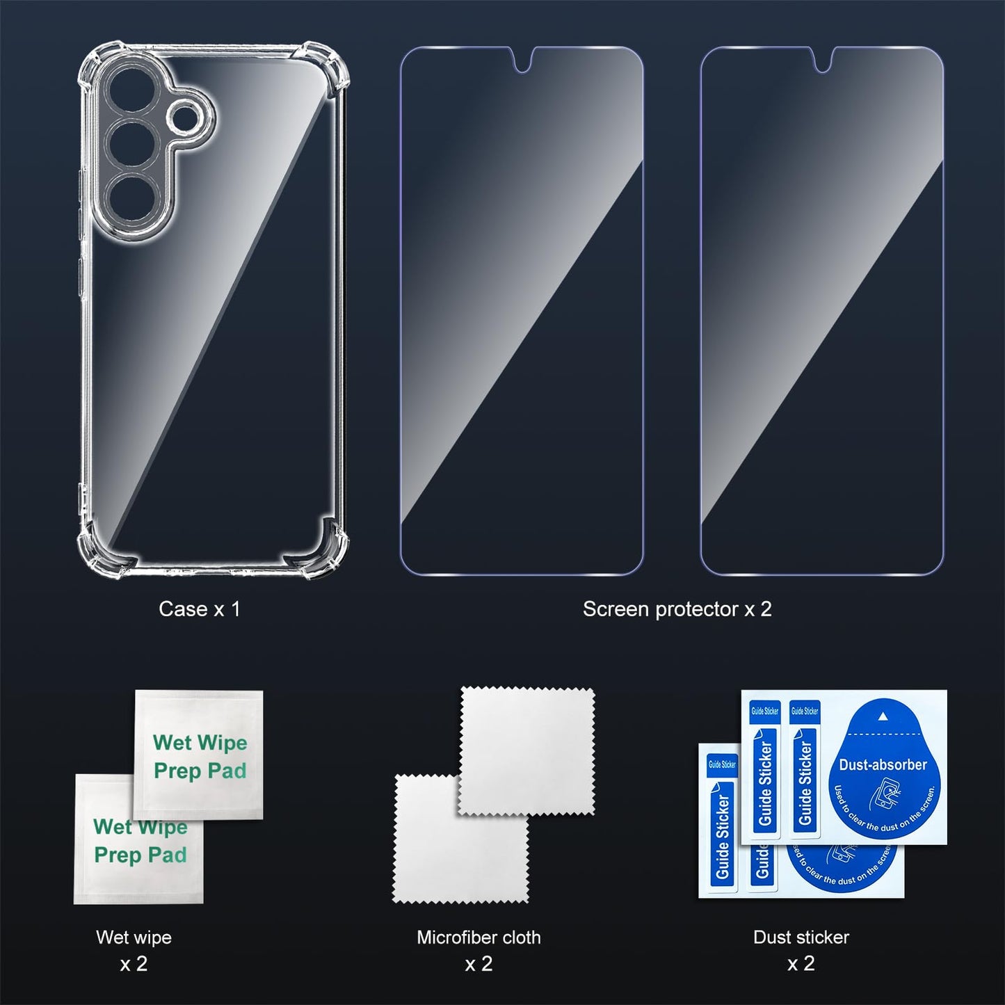 Tentoki Crystal Clear Protection Kit for Samsung Galaxy S26 - Case + 2 HD Glass