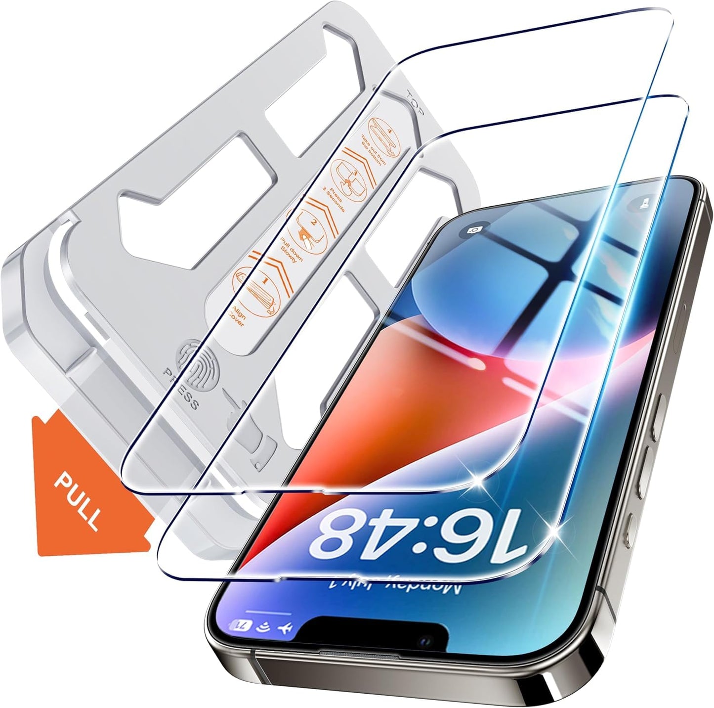 Tentoki Flash Fit Classic HD Clear Glass for iPhone 13 / 13 Pro / 14 - 2 Pack
