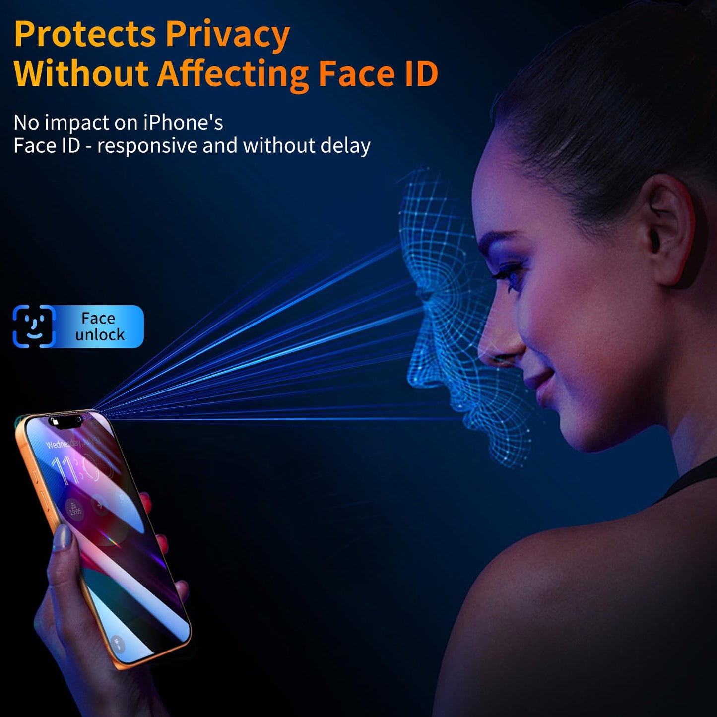 Tentoki Flash Fit Classic Privacy Glass for iPhone 17 Pro Max - 2 Pack