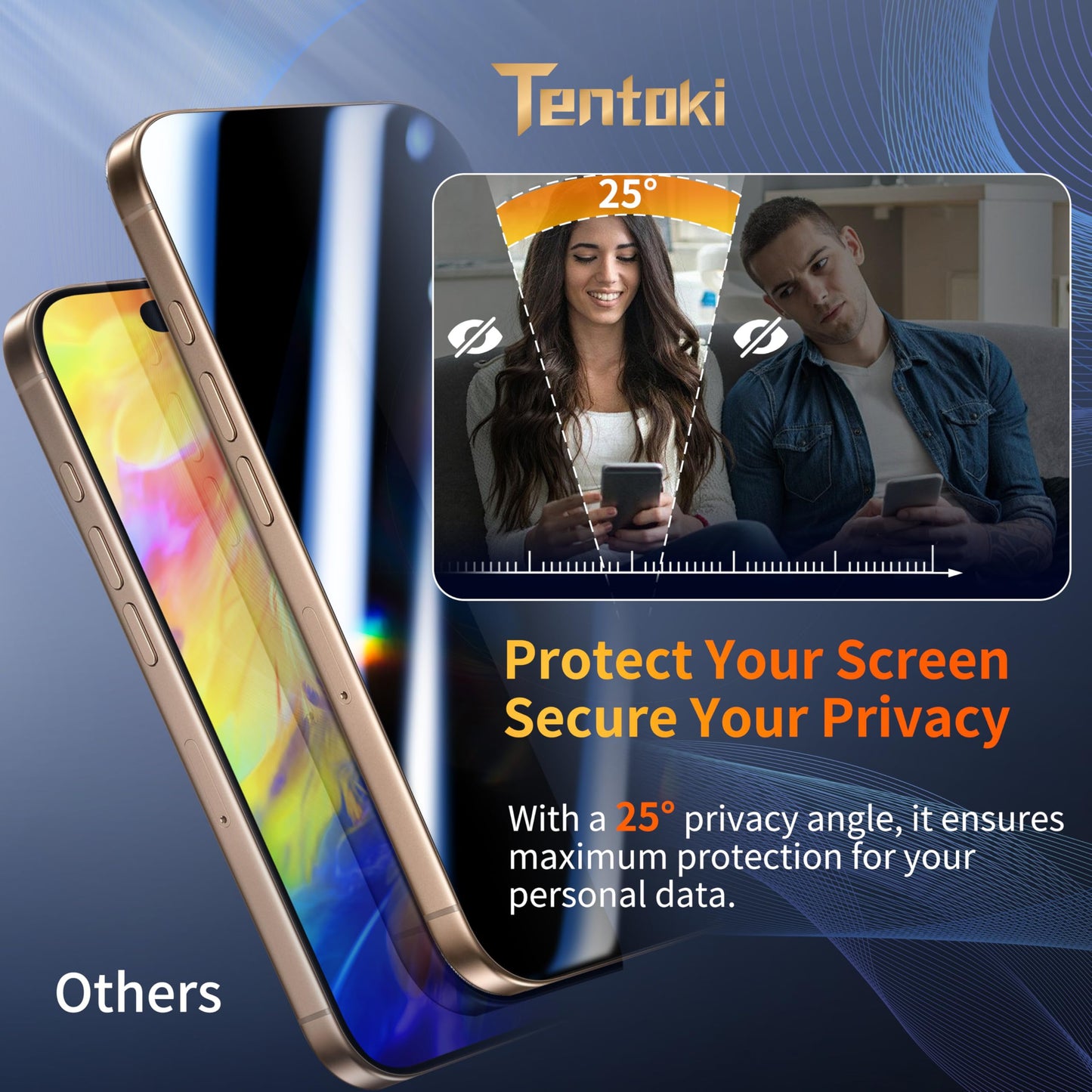 Tentoki Flash Fit Pro Privacy Glass for iPhone 17 Pro - 2 Pack