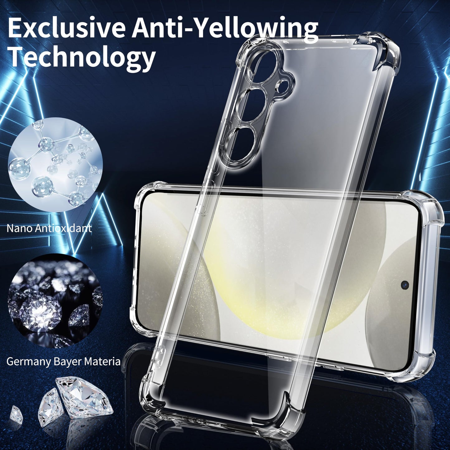 Tentoki Crystal Clear Case for Samsung Galaxy S24 5G