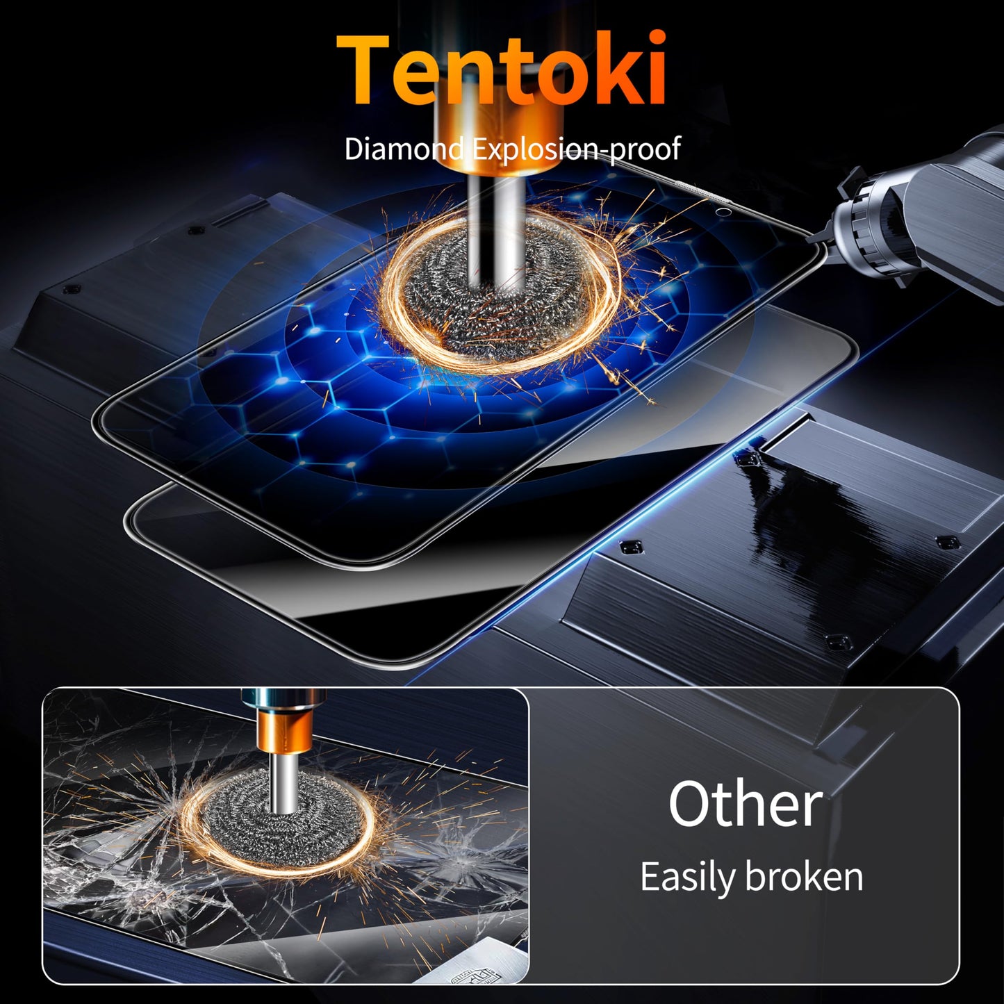 Tentoki Flash Fit Classic Privacy Glass for iPhone 15 Pro - 2 Pack