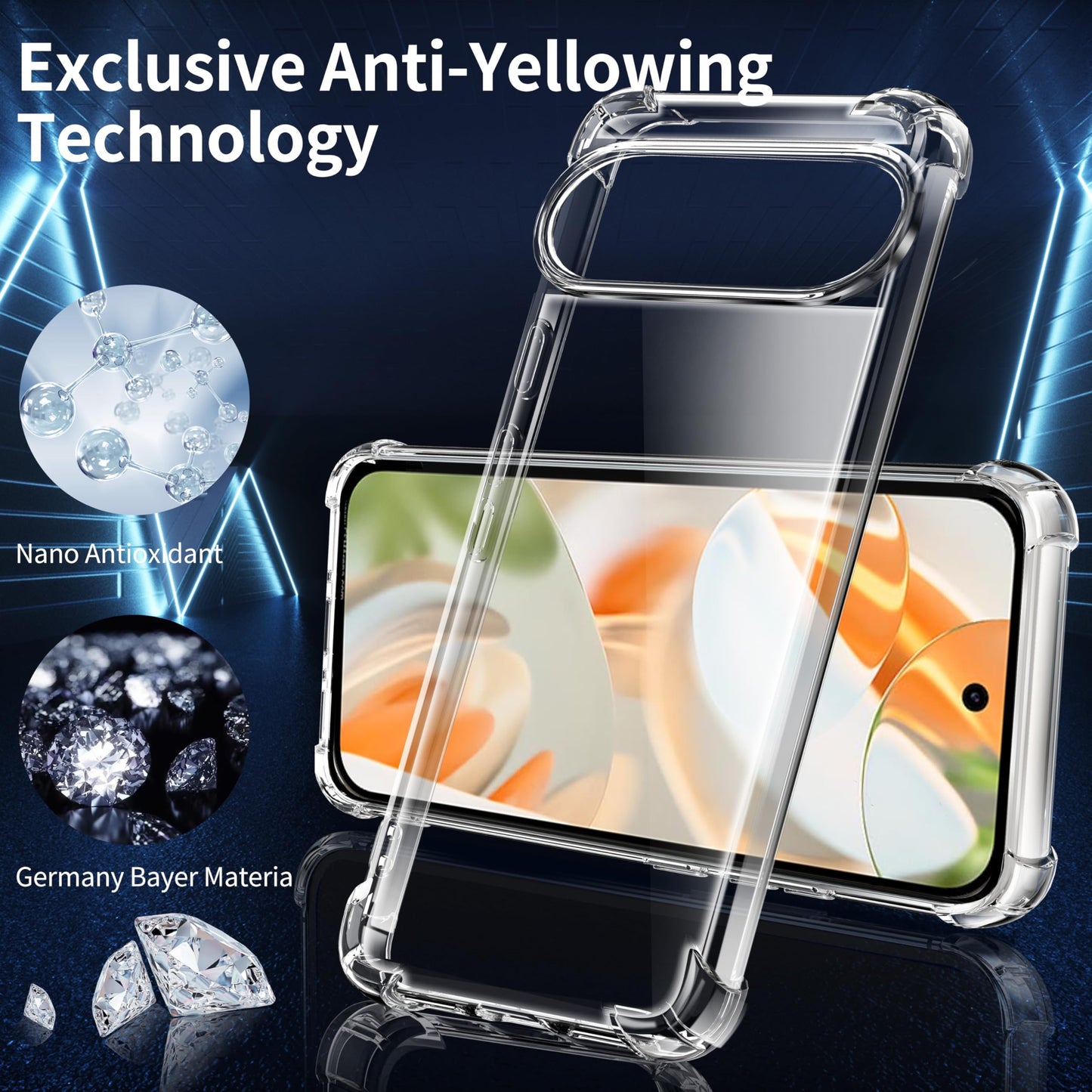 Tentoki Crystal Clear Case for Google Pixel 9 / 9 Pro