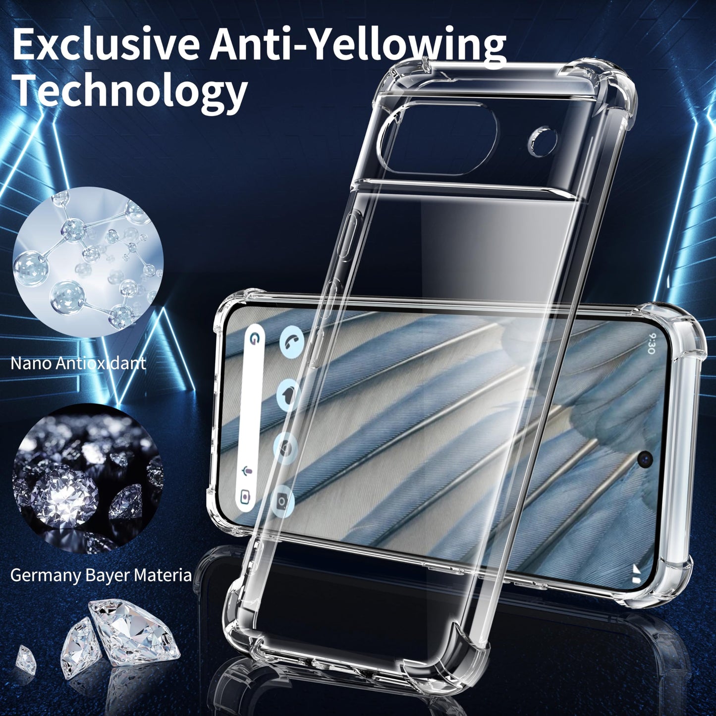 Tentoki Crystal Clear Case for Google Pixel 7a