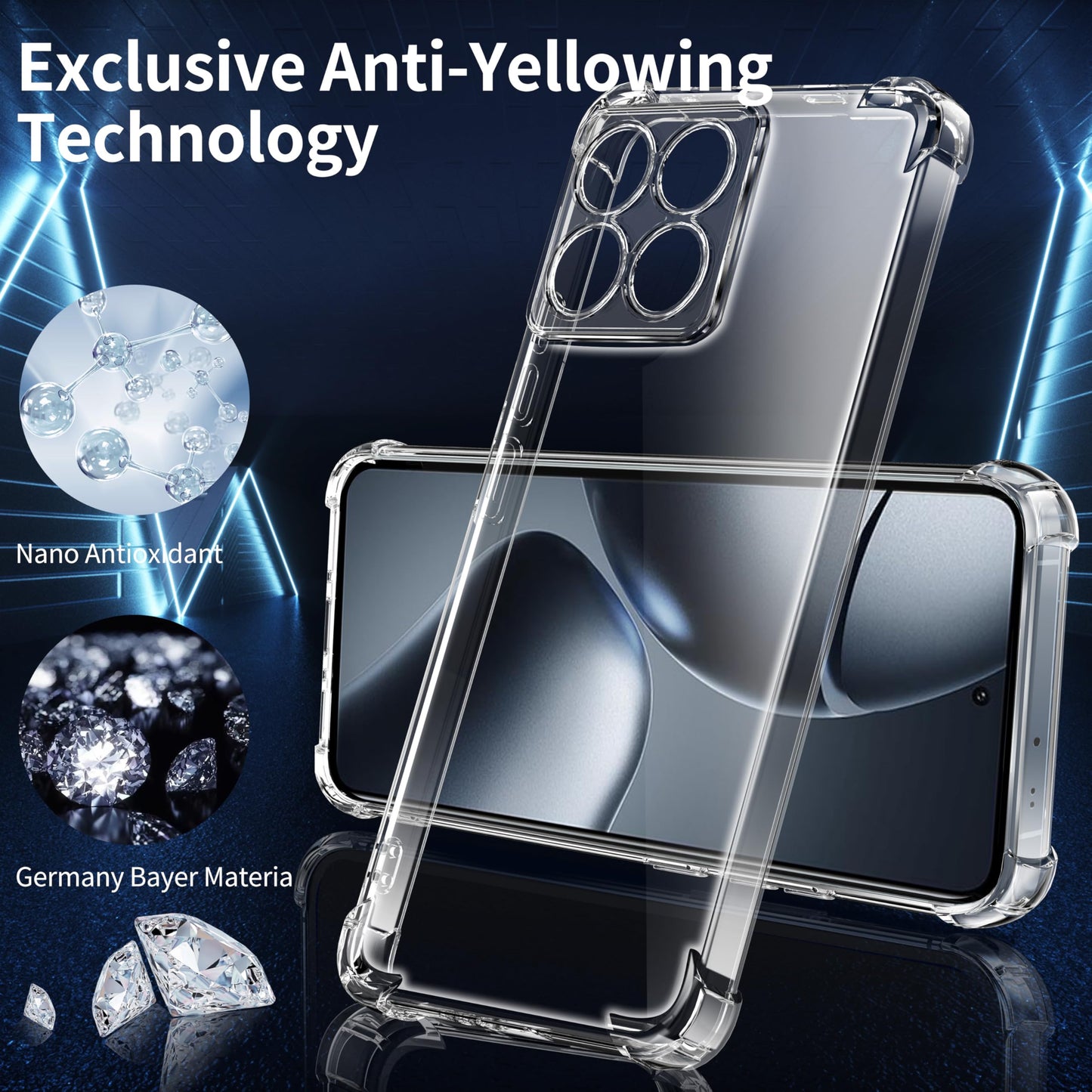 Tentoki Crystal Clear Case for Xiaomi 14t Pro 5G
