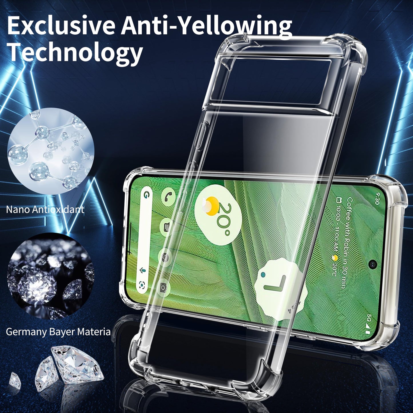 Tentoki Crystal Clear Case for Google Pixel 7