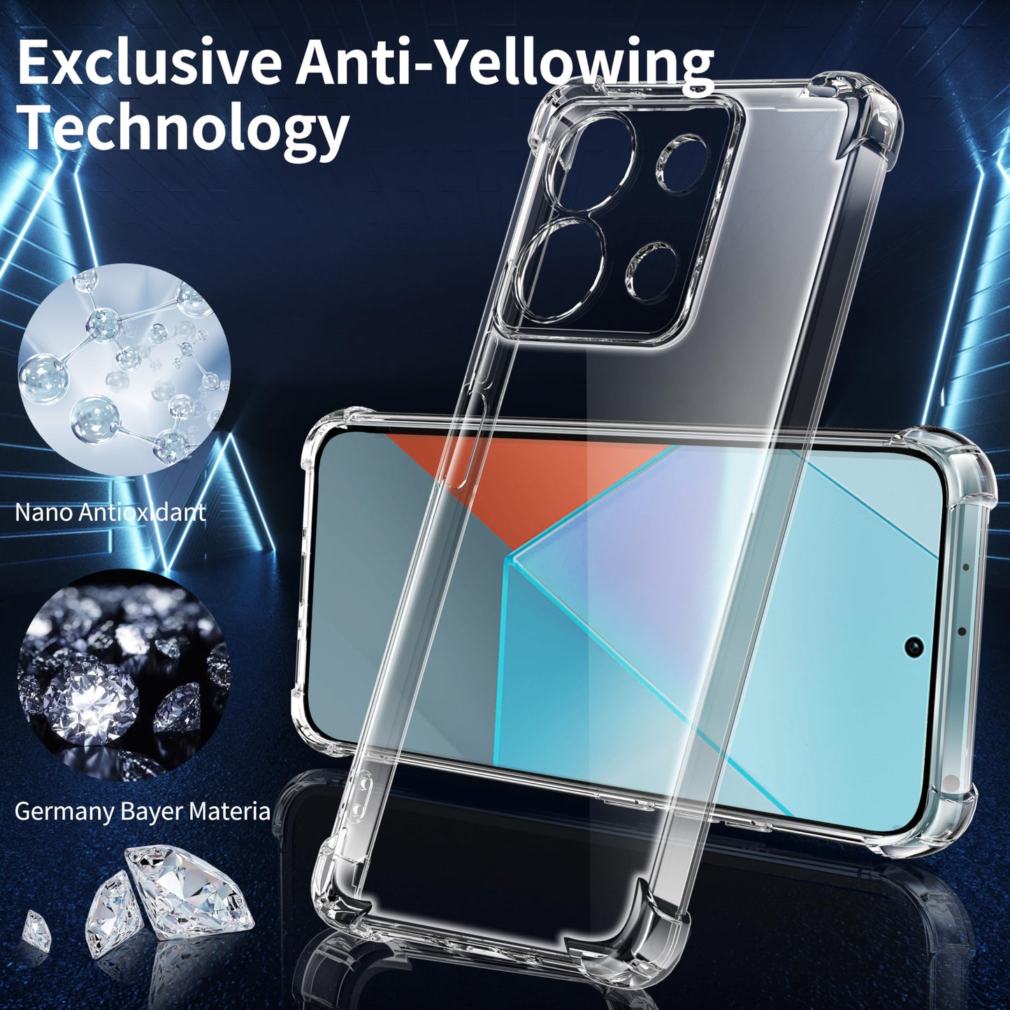 Tentoki Crystal Clear Case for Xiaomi Redmi Note 13 Pro 5G