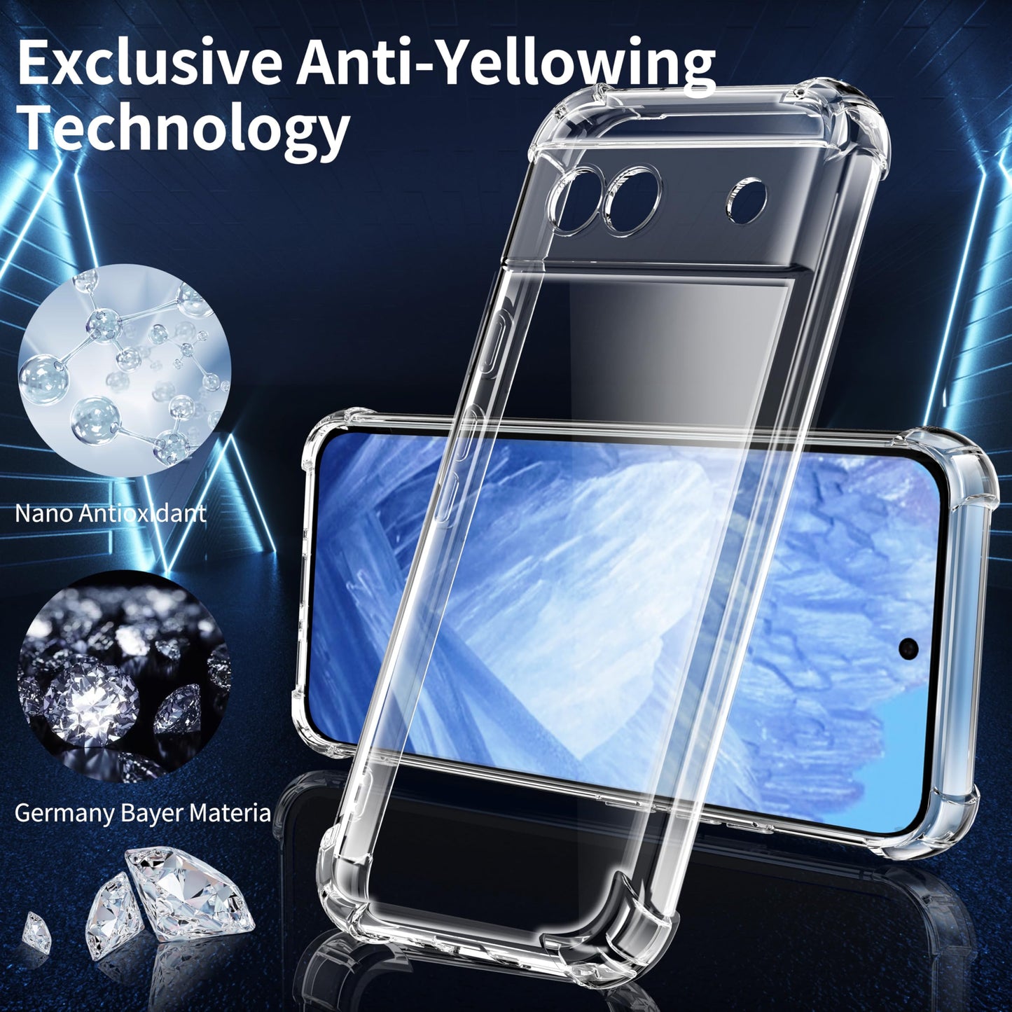 Tentoki Crystal Clear Case for Google Pixel 8a