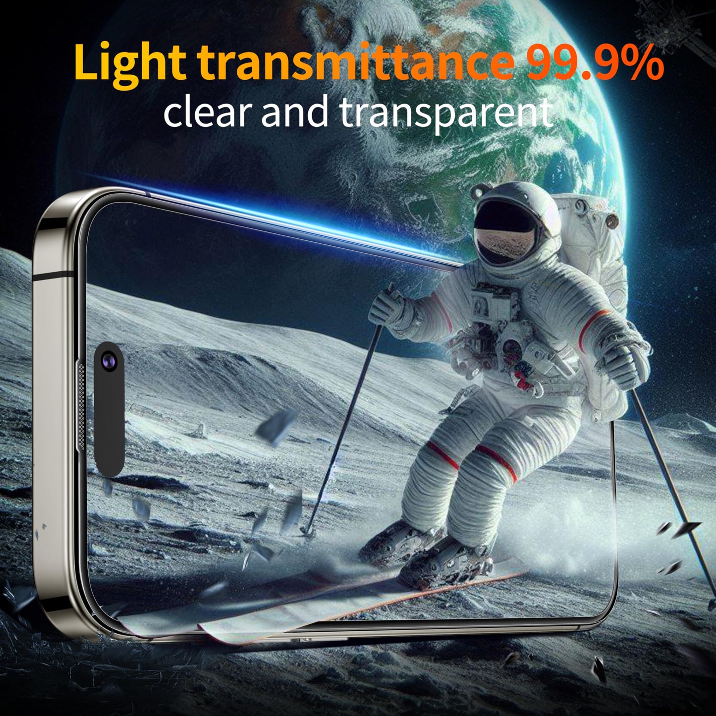 Tentoki Flash Fit Classic HD Clear Glass for iPhone 15 Pro Max - 2 Pack
