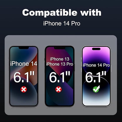 Tentoki Flash Fit Classic HD Clear Glass for iPhone 14 Pro - 2 Pack