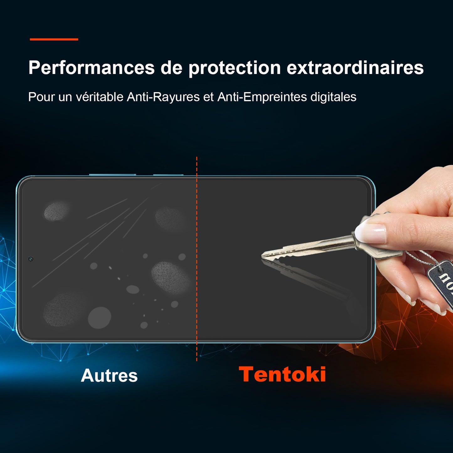 Tentoki Tempered Glass for Xiaomi Redmi Note 13 4G / 5G [2 Pack] Screen Protector Glass - Air Bubble Free - [0.26mm] [Anti Scratch, 9H Hardness] Ultra Transparent - Black