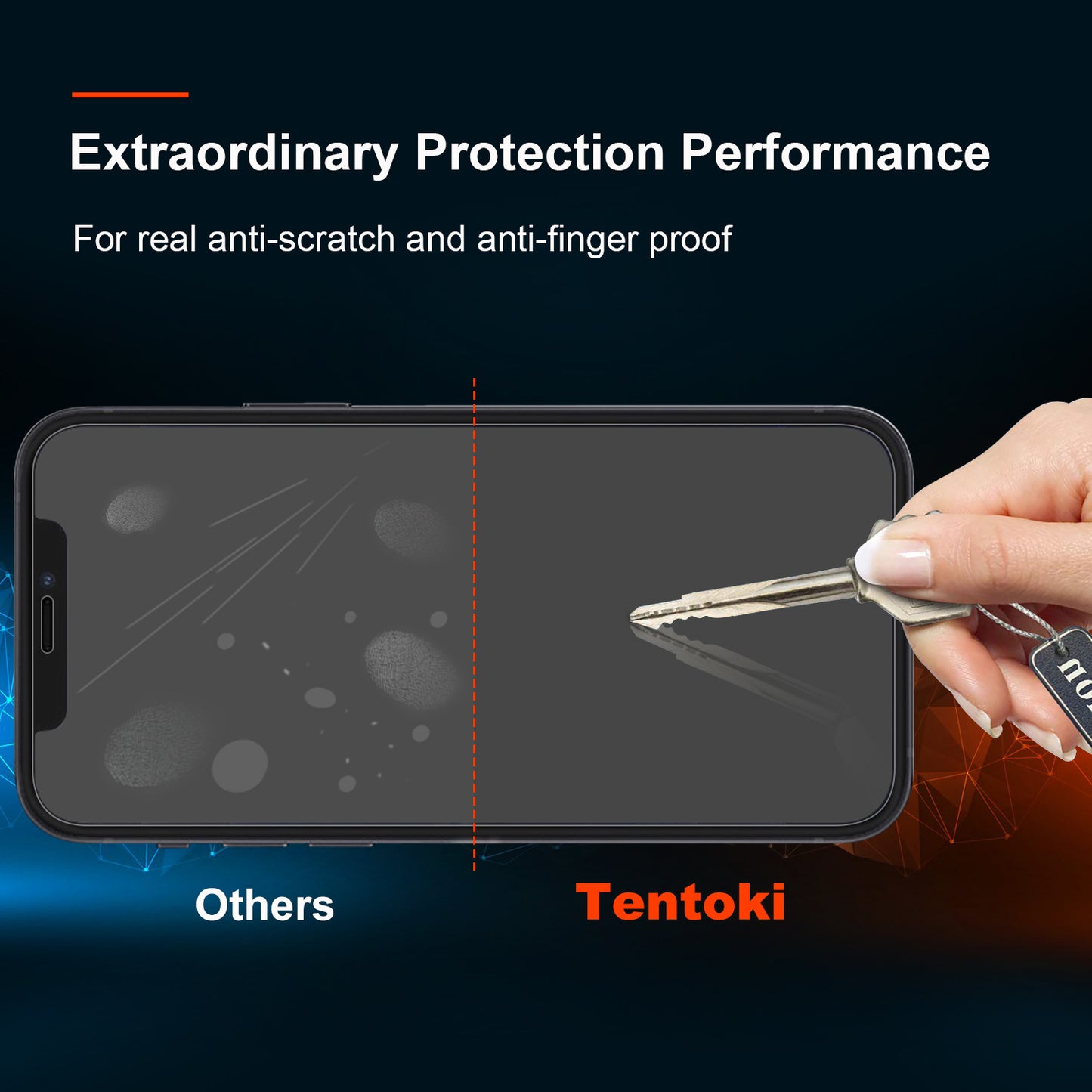 Tentoki Tempered Glass for iPhone 12 mini, [2 Pack] Screen Protector Glass - Bubble Free - [Anti-Scratch, 9H Hardness] Ultra Transparent