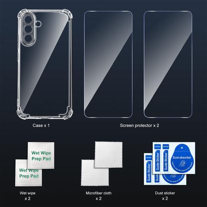 Tentoki Crystal Clear Protection Kit for Samsung Galaxy A36 5G - Case + 2 HD Glass