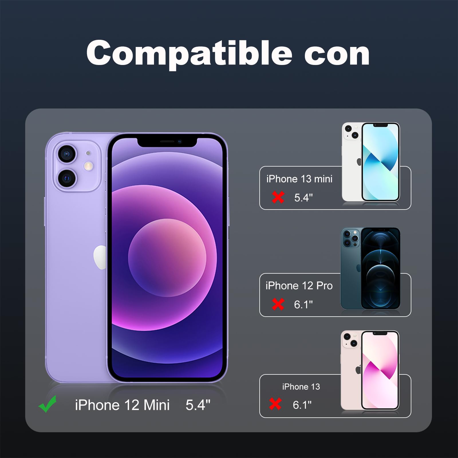 Tentoki Crystal Clear Protection Kit for iPhone 12 Mini - Case + 2 HD Glass