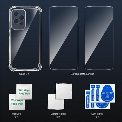 Tentoki Crystal Clear Protection Kit for Honor 200 Lite 5G - Case + 2 HD Glass