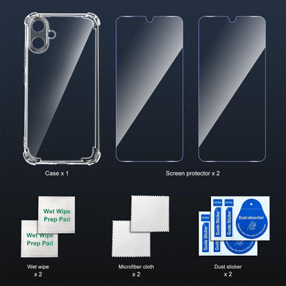 Tentoki Crystal Clear Protection Kit for Samsung Galaxy A06 - Case + 2 HD Glass