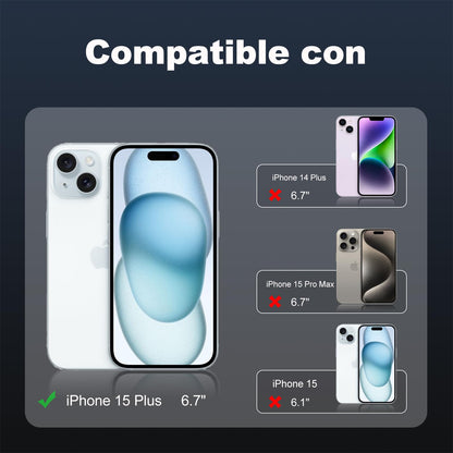 Tentoki Crystal Clear Protection Kit for iPhone 15 Plus - Case + 2 HD Glass