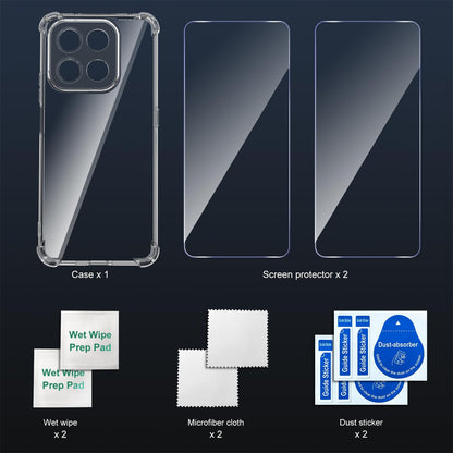 Tentoki Crystal Clear Protection Kit for Honor 400 Smart - Case + 2 HD Glass