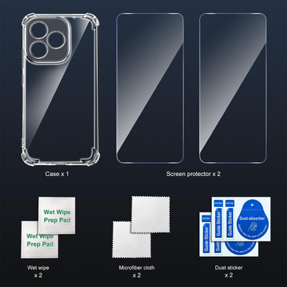 Tentoki Crystal Clear Protection Kit for Honor 400 Lite - Case + 2 HD Glass