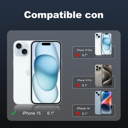 Tentoki Crystal Clear Protection Kit for iPhone 15 - Case + 2 HD Glass