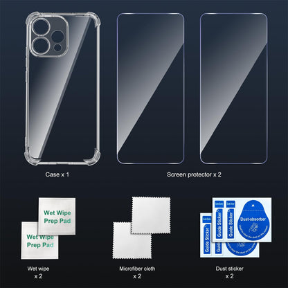 Tentoki Crystal Clear Protection Kit for OPPO Reno 15 国际版 - Case + 2 HD Glass