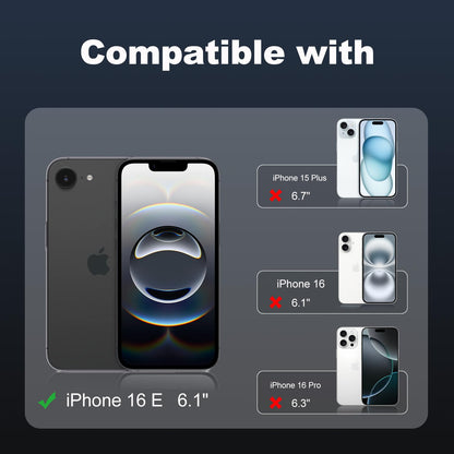 Tentoki Crystal Clear Protection Kit for iPhone 16e iPhone SE 4 2025 iPhone 16 SE - Case + 2 HD Glass