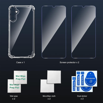 Tentoki Crystal Clear Protection Kit for Samsung Galaxy A05S 5G - Case + 2 HD Glass