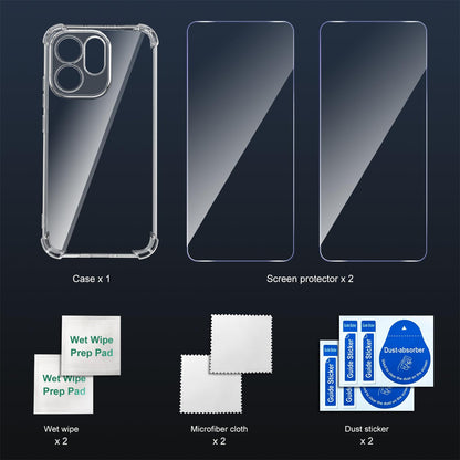 Tentoki Crystal Clear Protection Kit for OPPO Reno 15 FS 5G / 15 F 5G 国外版 - Case + 2 HD Glass