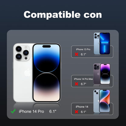 Tentoki Crystal Clear Protection Kit for iPhone 14 Pro - Case + 2 HD Glass