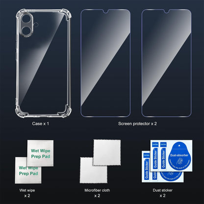 Tentoki Crystal Clear Protection Kit for Samsung Galaxy A07 - Case + 2 HD Glass