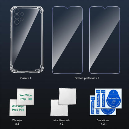 Tentoki Crystal Clear Protection Kit for Samsung Galaxy A13 4G - Case + 2 HD Glass
