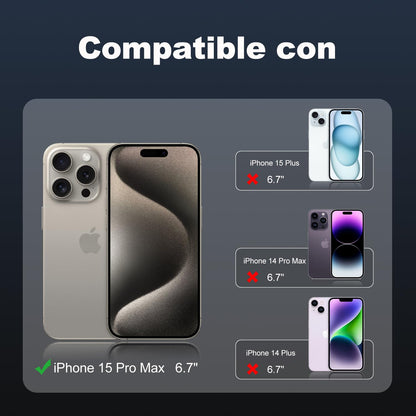Tentoki Crystal Clear Protection Kit for iPhone 15 Pro Max - Case + 2 HD Glass