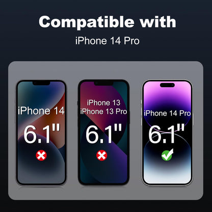 Tentoki Flash Fit Classic Privacy Glass for iPhone 14 Pro - 2 Pack