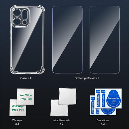 Tentoki Crystal Clear Protection Kit for Oppo Reno 14 - Case + 2 HD Glass