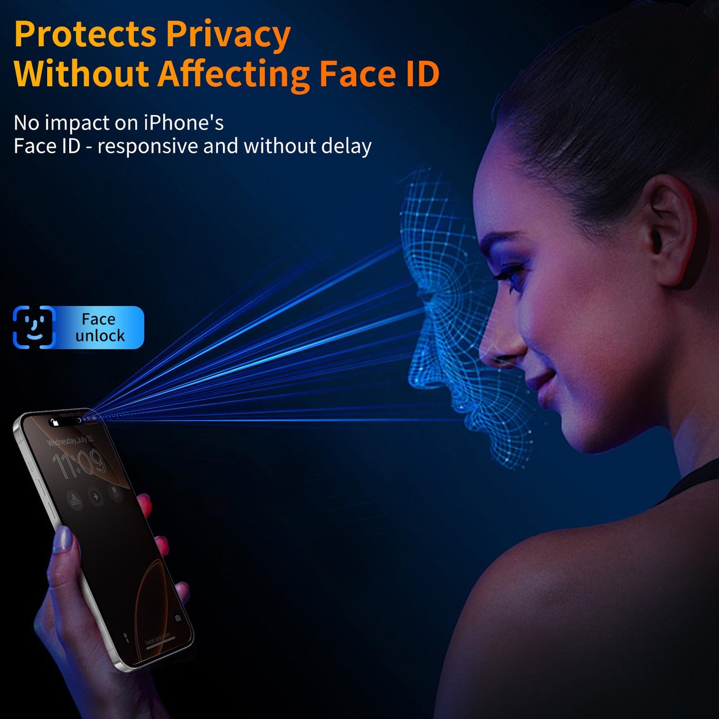 Tentoki Flash Fit Classic Privacy Glass for iPhone 16 Pro Max - 2 Pack