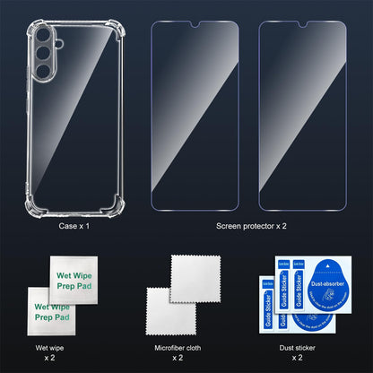 Tentoki Crystal Clear Protection Kit for Samsung Galaxy A16 5G - Case + 2 HD Glass