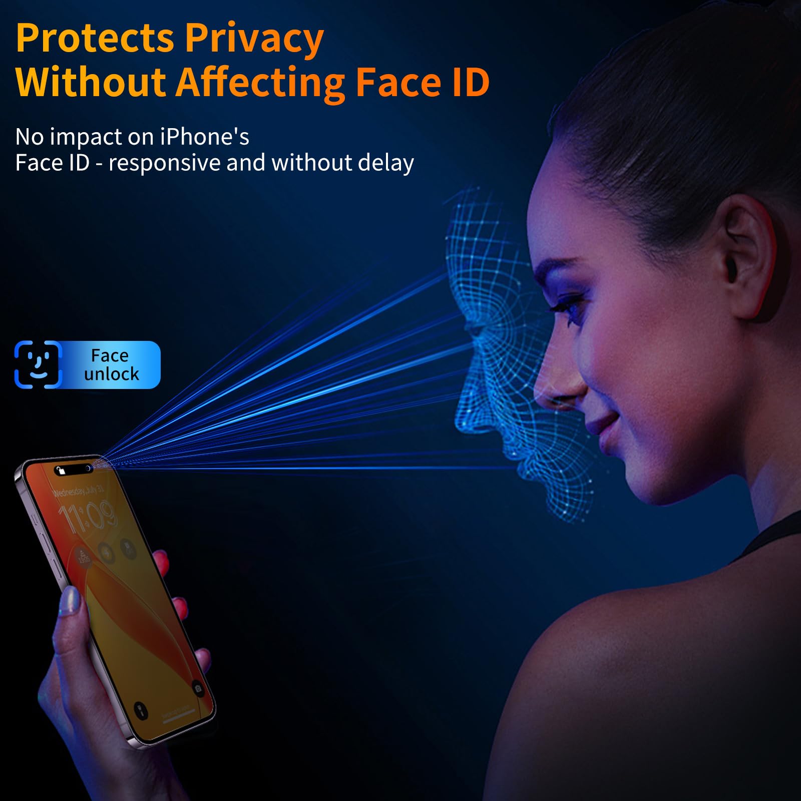 Tentoki Flash Fit Classic Privacy Glass for iPhone 15 Pro - 2 Pack