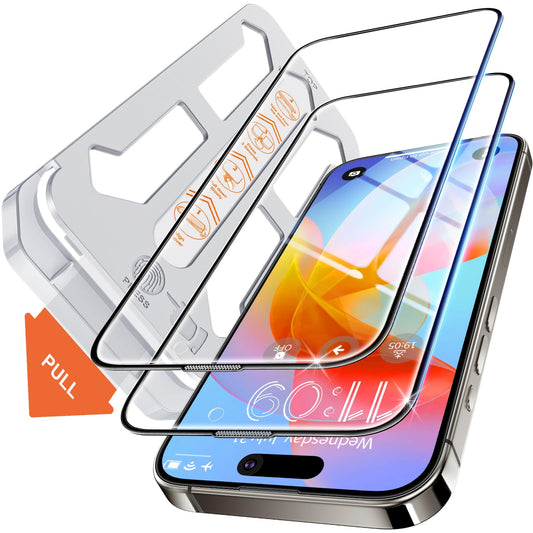 Tentoki Flash Fit Classic HD Clear Glass for iPhone 15 Plus / iPhone 16 Plus - 2 Pack