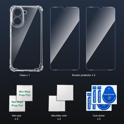Tentoki Crystal Clear Protection Kit for Xiaomi Redmi A5 4G -欧版 173,3 mm - Case + 2 HD Glass