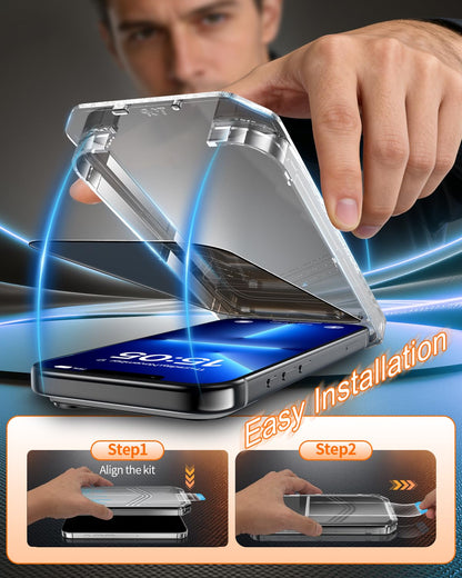 Tentoki Flash Fit Pro Premium Privacy Glass for iPhone 13 / 13 Pro / 14 - 2 Pack