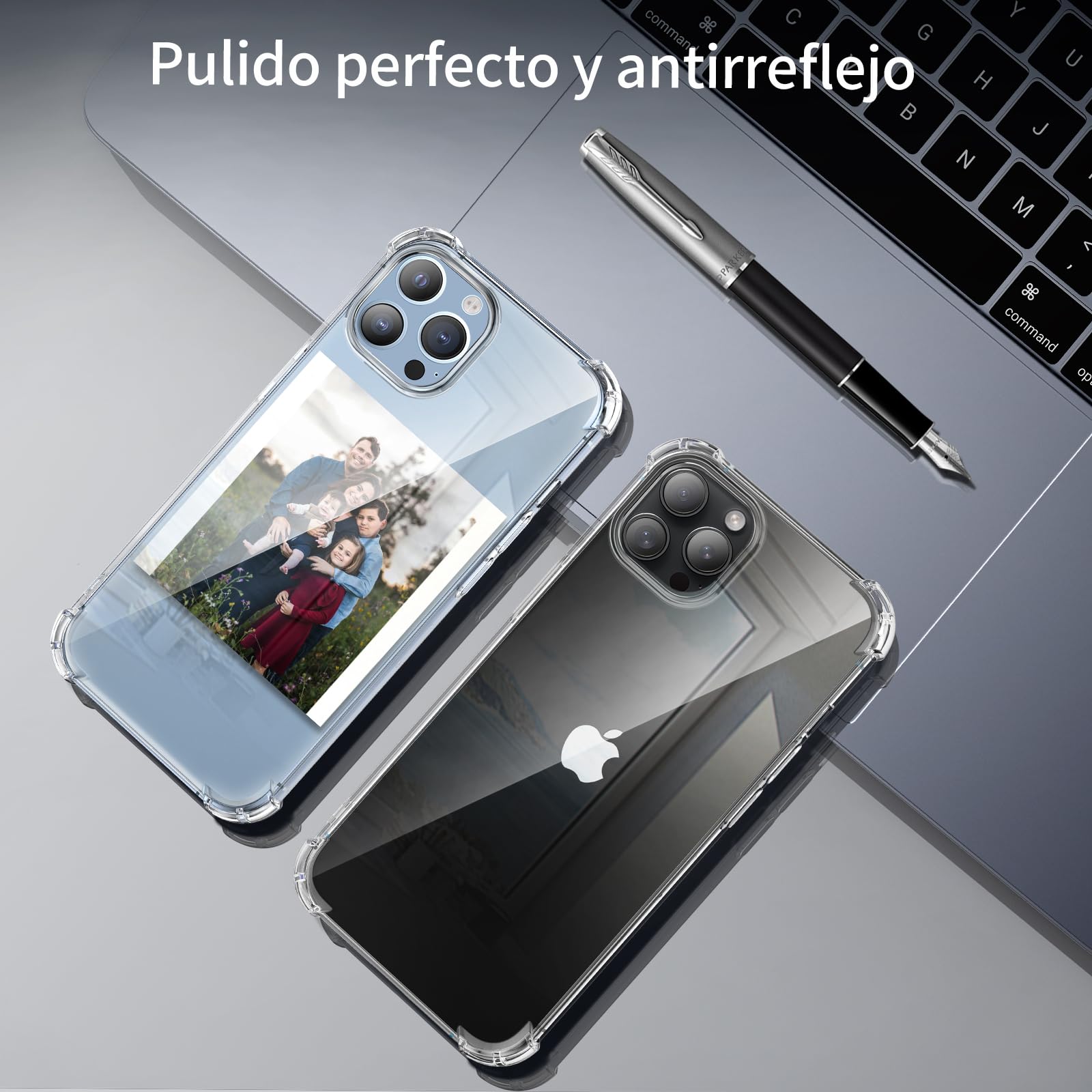 Tentoki Crystal Clear Protection Kit for iPhone 13 Pro Max - Case + 2 HD Glass