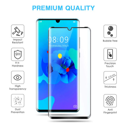 Tentoki Curved Glass Screen Protector for Huawei P30 Pro - 2 Pack