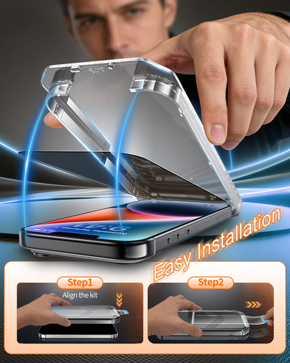 Tentoki Flash Fit Pro Premium Privacy Glass for iPhone 13 Pro Max / iPhone 14 Plus - 2 Pack